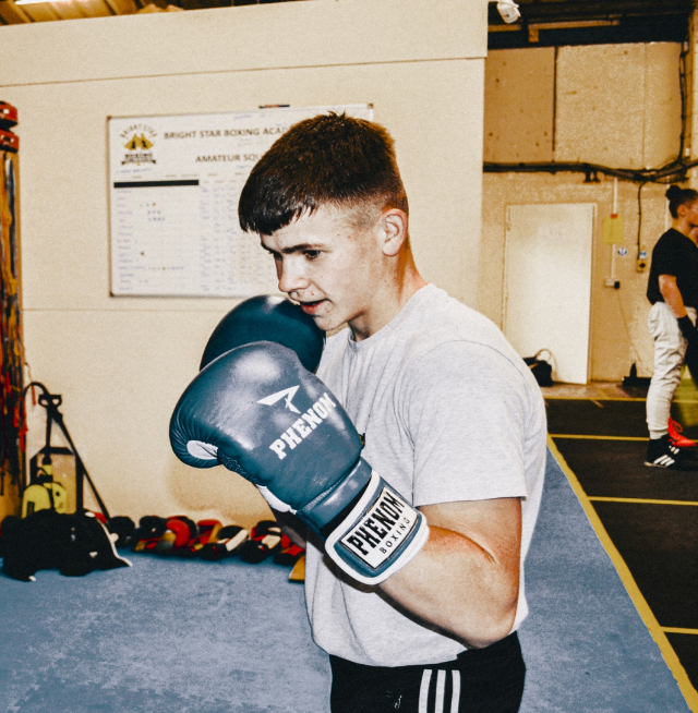 Young person boxing