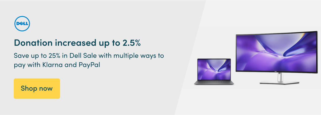 Save up to 25% in Dell Sale with multiple ways to pay with Klarna and PayPal