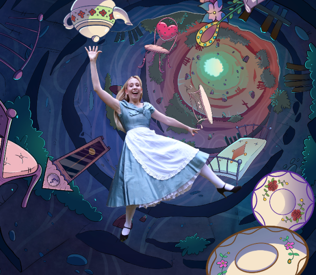 Alice falling down the rabbit hole