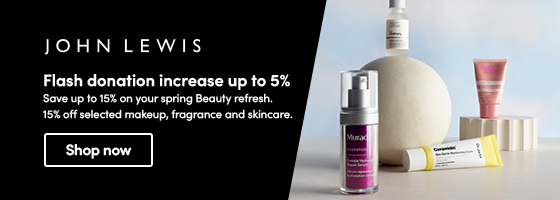 Save up to 15% on your spring Beauty refresh. 15% off selected makeup, fragrance and skincare.  Flash donation increase up to 5%