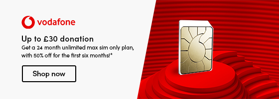 Get a 24 month unlimited max sim only plan, with 50% off for the first six months!*  Up to £30 donation  Shop now