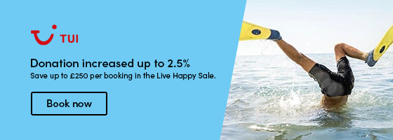 Save up to £250 per booking in the Live Happy Sale.  Donation increased up to 2.5%. Book now.