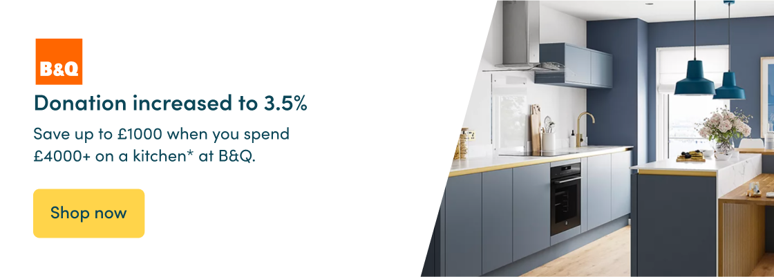 Save up to £1000 when you spend £4000+ on a kitchen* at B&Q.
