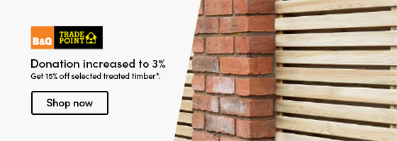 Get 15% off selected treated timber*.  Donation increased to 3%   Shop now